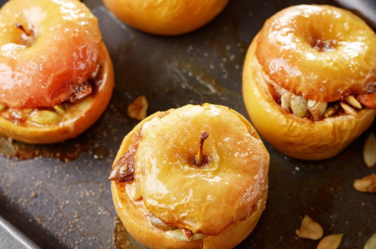 Old Fashioned Baked Apples with Raisins & Sunflower Seeds